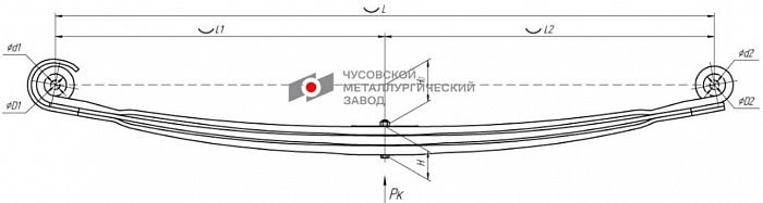 Передняя рессора Mercedes Actros, Axor 3-листовая