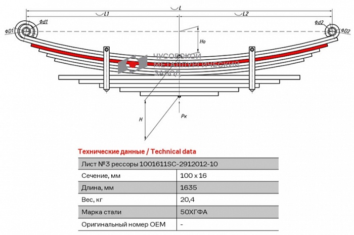 Задний рессорный лист №3 Scania 4-series, PGRT-series